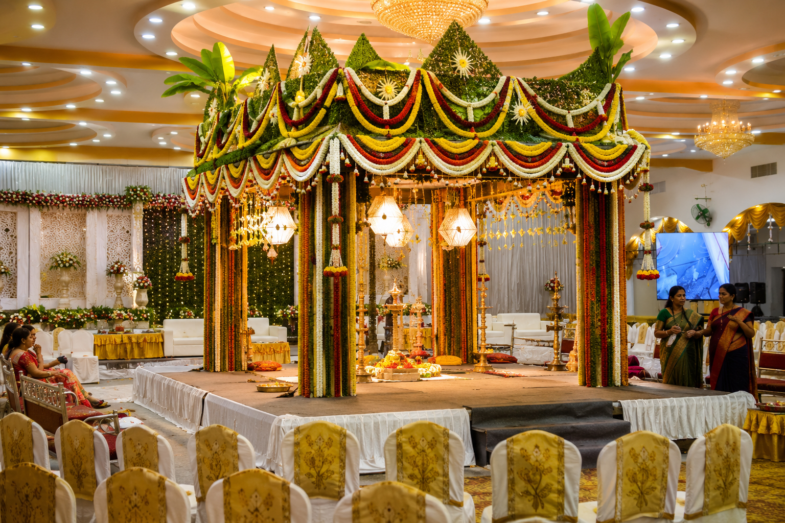 Grand wedding mandap decoration